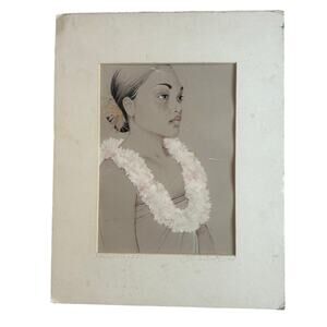 Madeline by Artist Susan Kobzev Hawaiian Girl with Flower Lei 11x14
